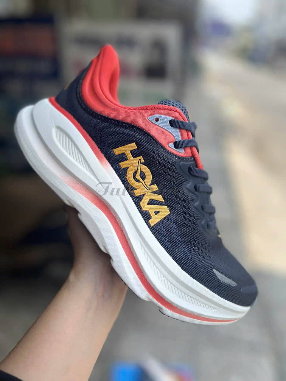 Hoka Bondi 9 Navy Red