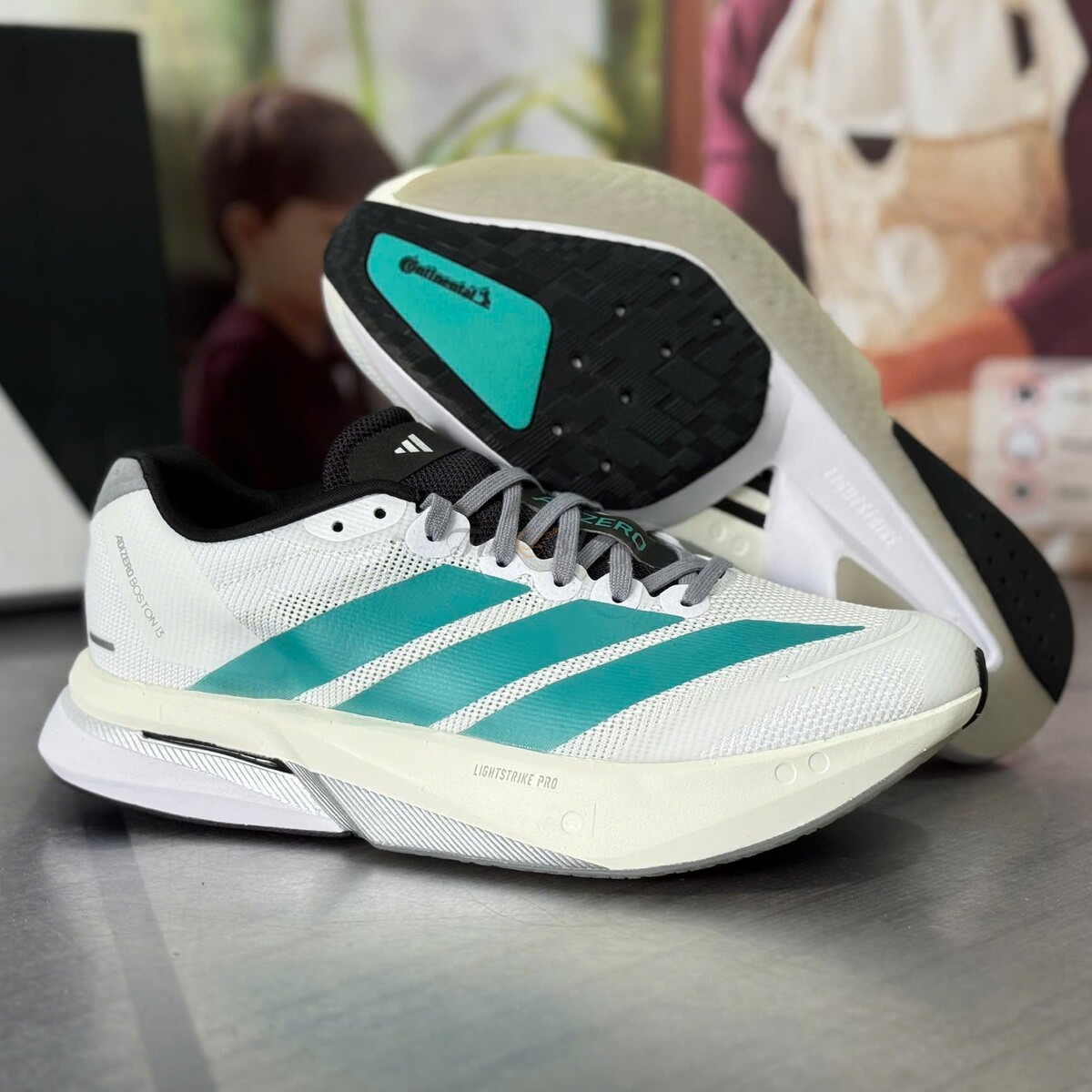 Adidas Adizero Boston 13 EQT Cloud White/ Pure Teal