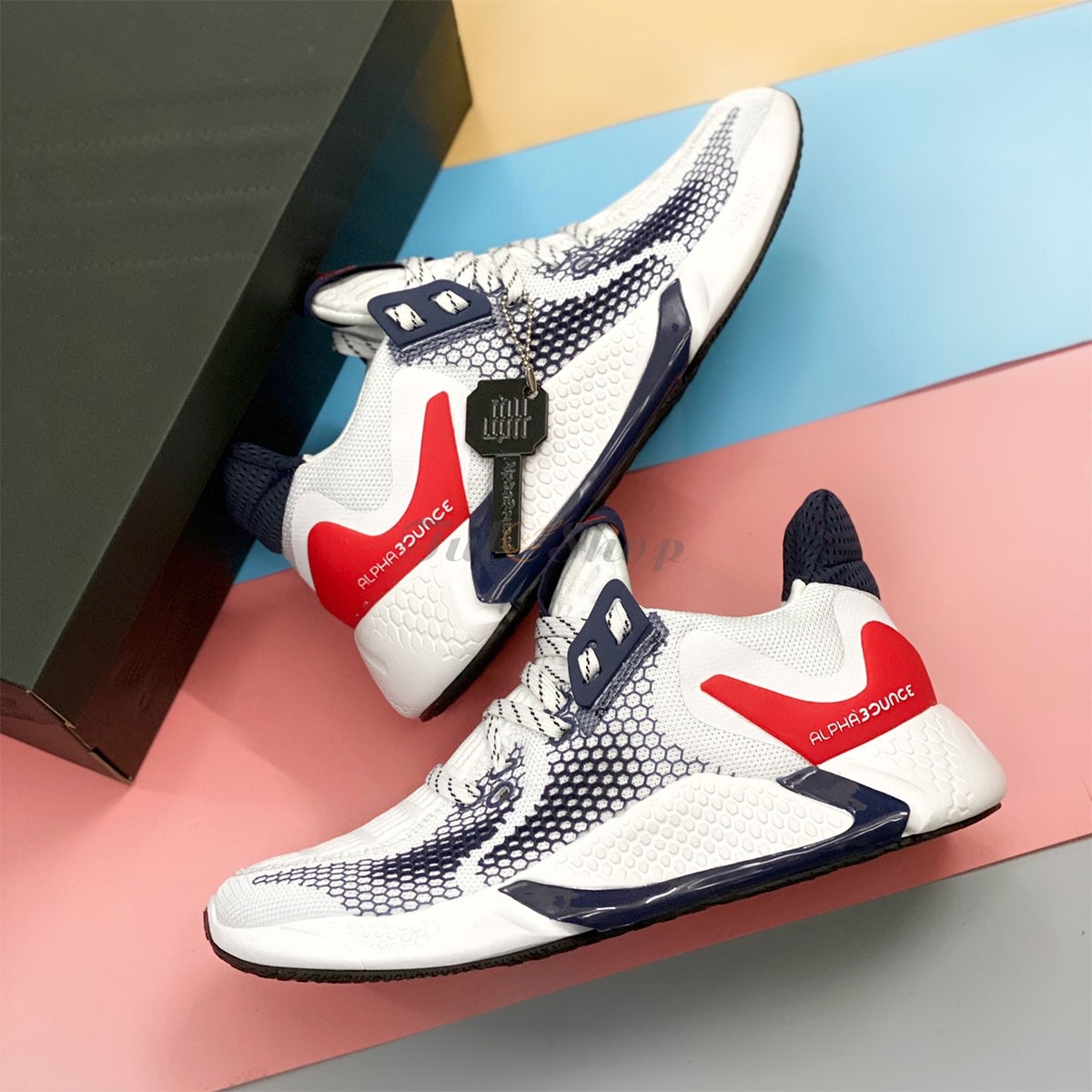 Adidas Alphabounce Instinct M White Red Blue