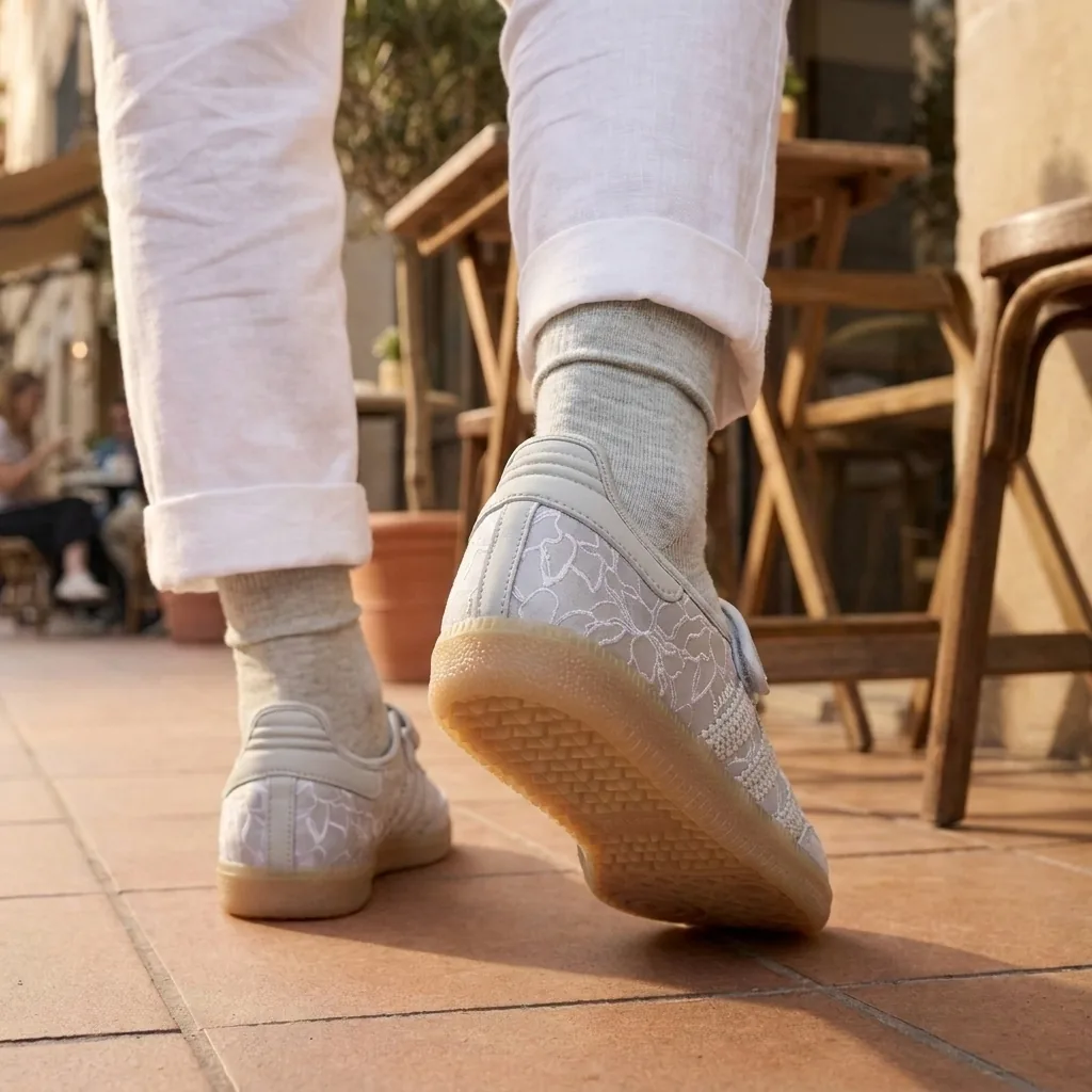 Adidas Samba Jane Shoes Silver Metallic Gum