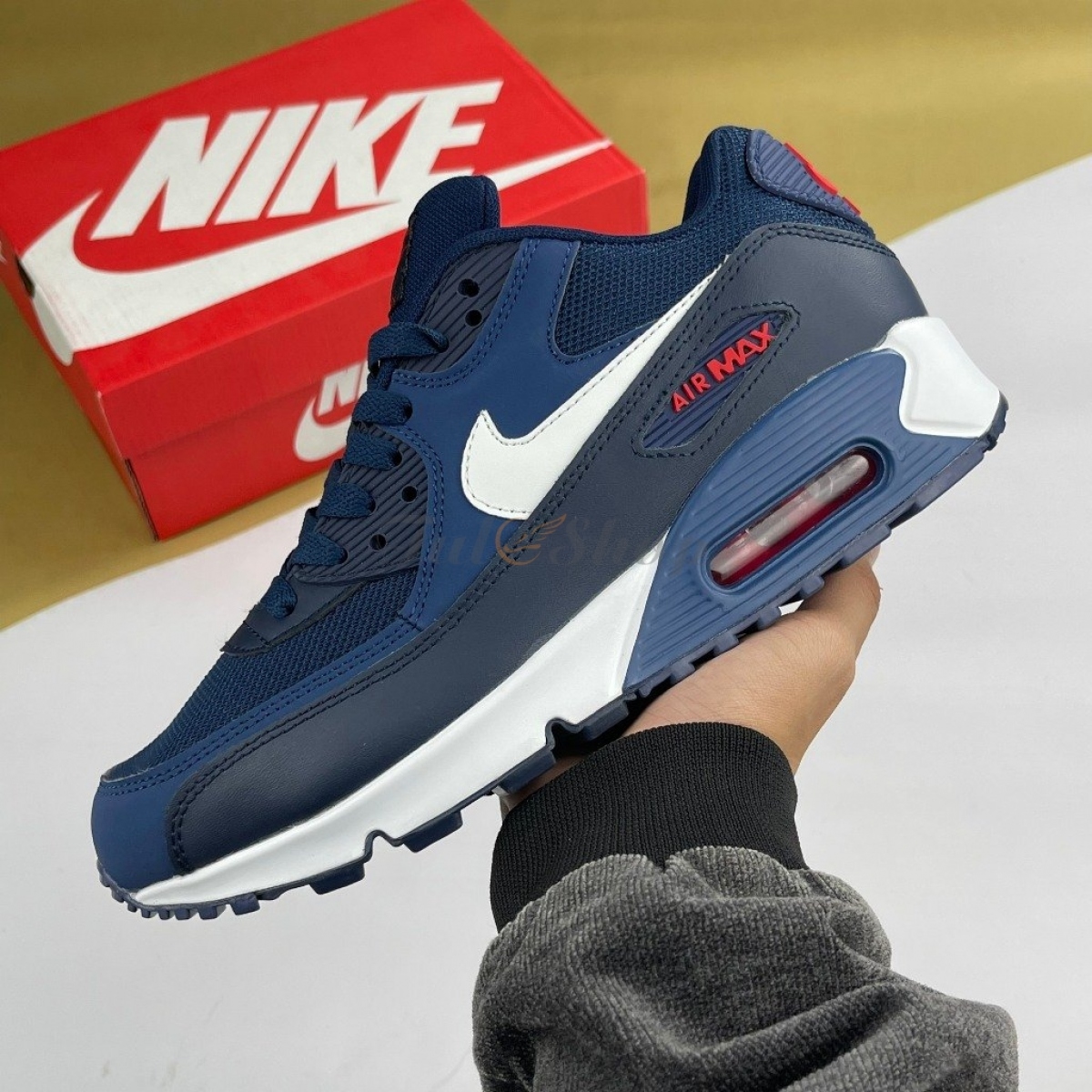 Air Max 90 Midnight Navy Univesity Red White