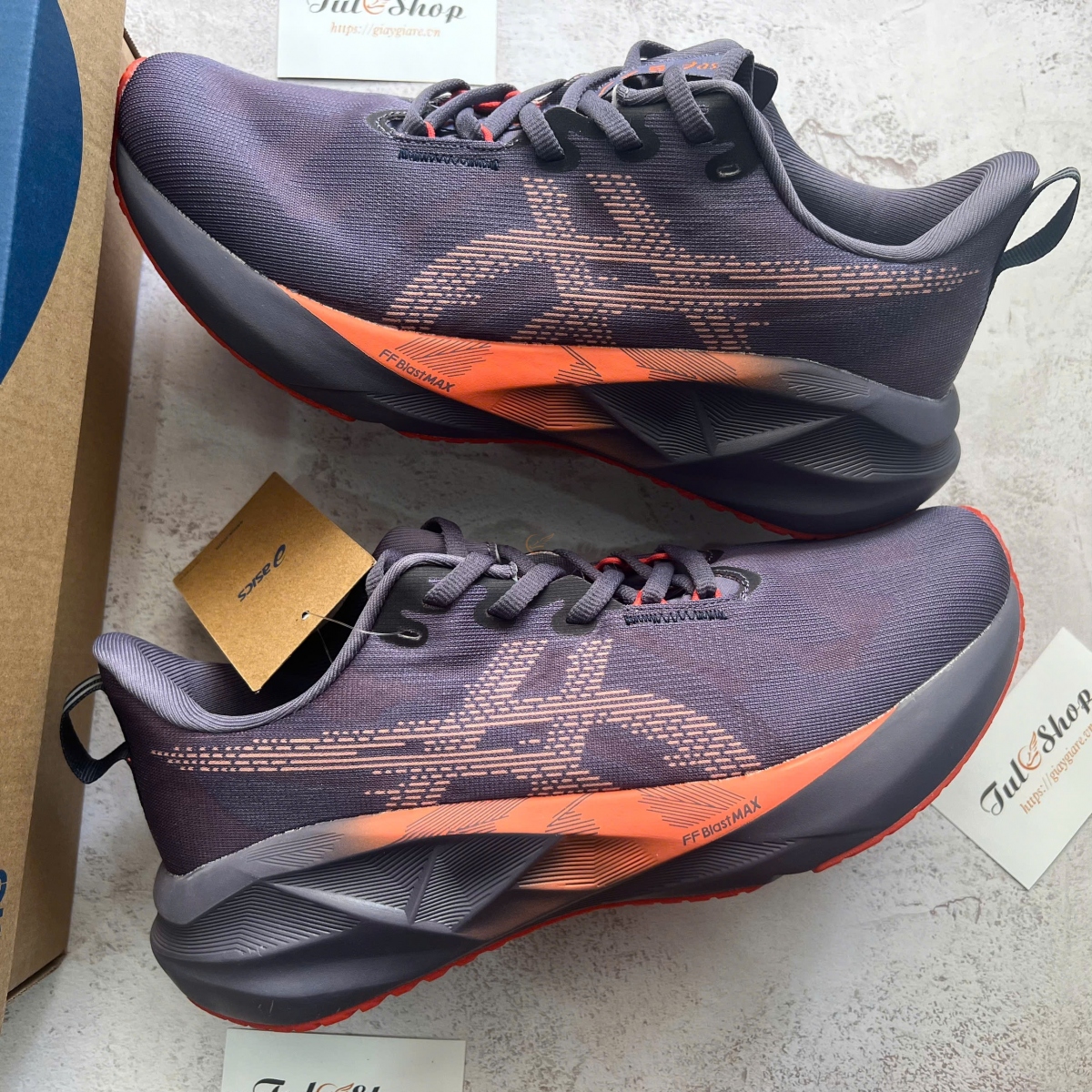Asics Novablast 5 Greyish Purple/Coral Reef