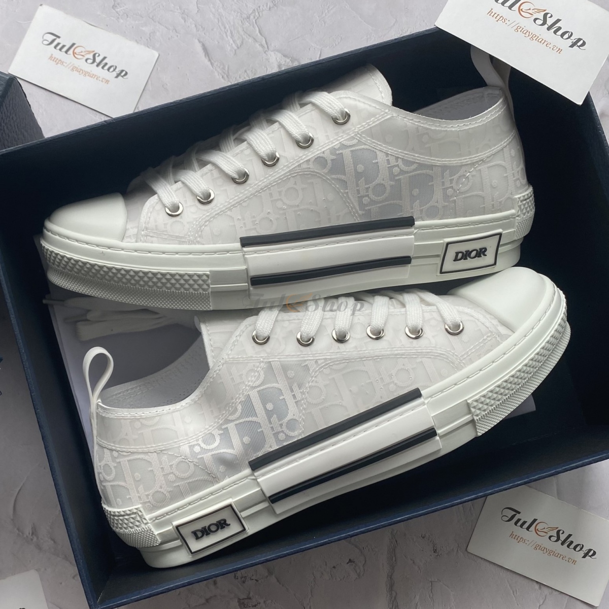 Dior B23 Pattern Text White