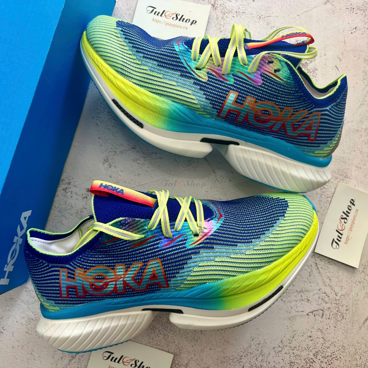 Hoka Cielo X1 Blue Green Red