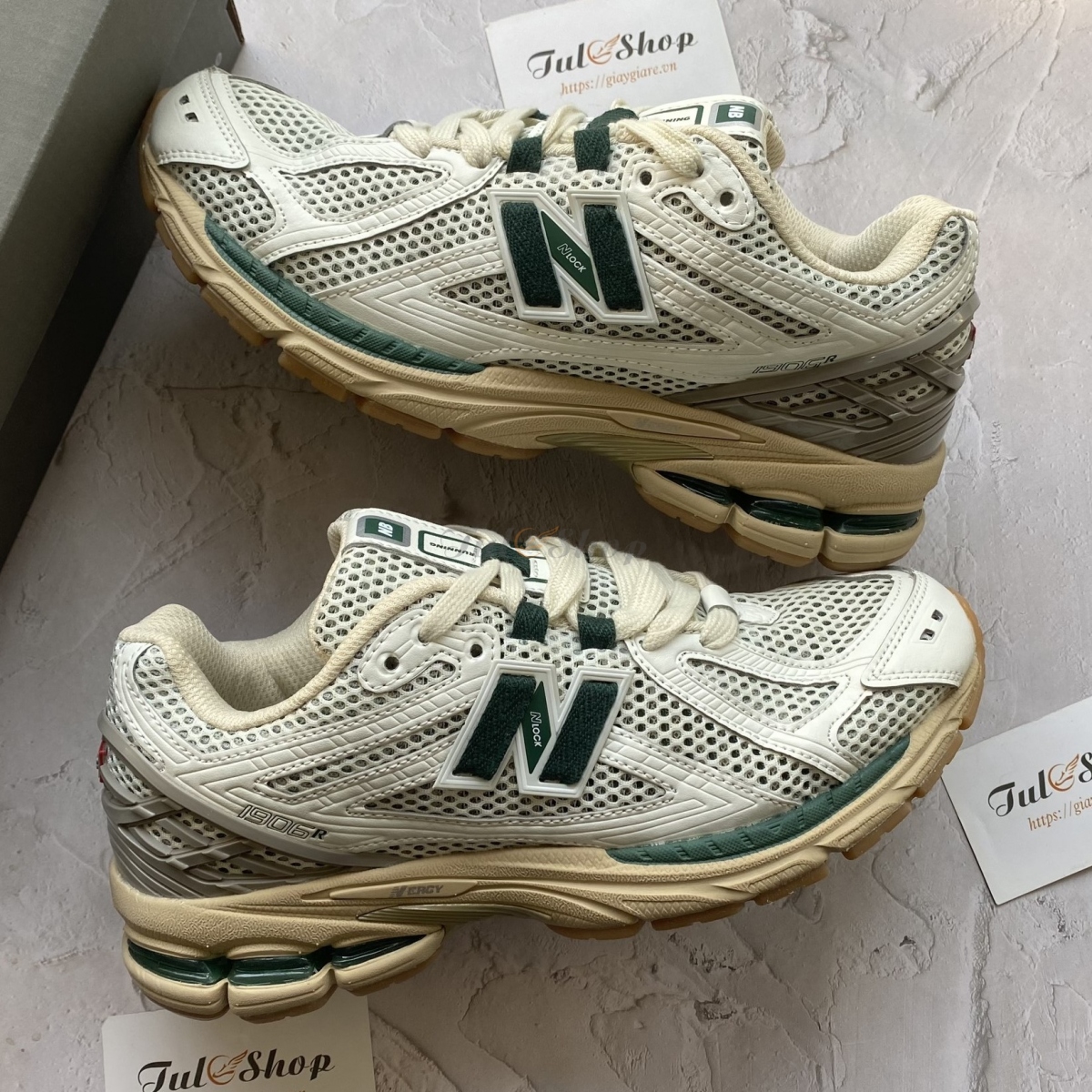 New Balance 1906 White Green Cream
