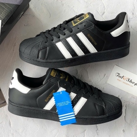 Adidas Superstar Black White Gold