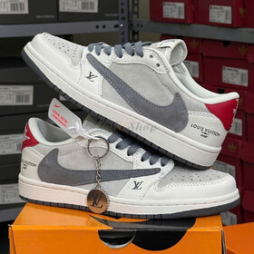 Air Jordan 1 Low Travis Scott LV White Grey Red