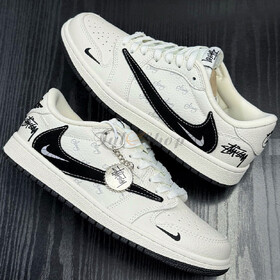 Air Jordan 1 Low Travis Scott Stussy White Black