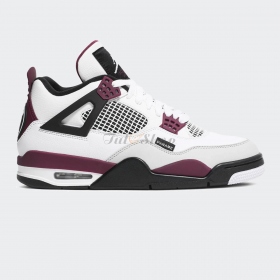 Air Jordan 4 x PSG White Neutral Grey Bordeaux