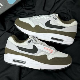 Air Max 1 White Black Medium Olive