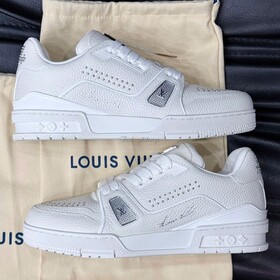 LV Trainer Sneaker White Metal