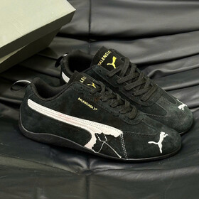 Puma Speedcat Balenciaga Suede Distressed Black White