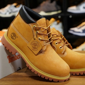 Timberland 6 Inch Premium Lace Up Beige Flat Boots
